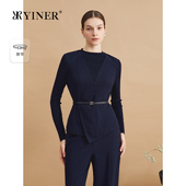 复古羊毛衬衫 法式 YINER音儿专选冬季 假两件上衣 沙漏小蛮腰