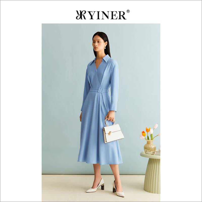 【舒心】YINER音儿女装冬季法式海鸥领收腰羊毛混纺毛呢连衣裙,女装/女士精品,连衣裙,淘宝优惠券,粉丝福利购,淘宝优惠卷