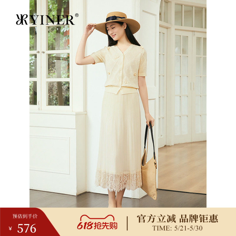 YINER音儿专选夏季新款波西米亚上衣立体钩织花朵针织开衫