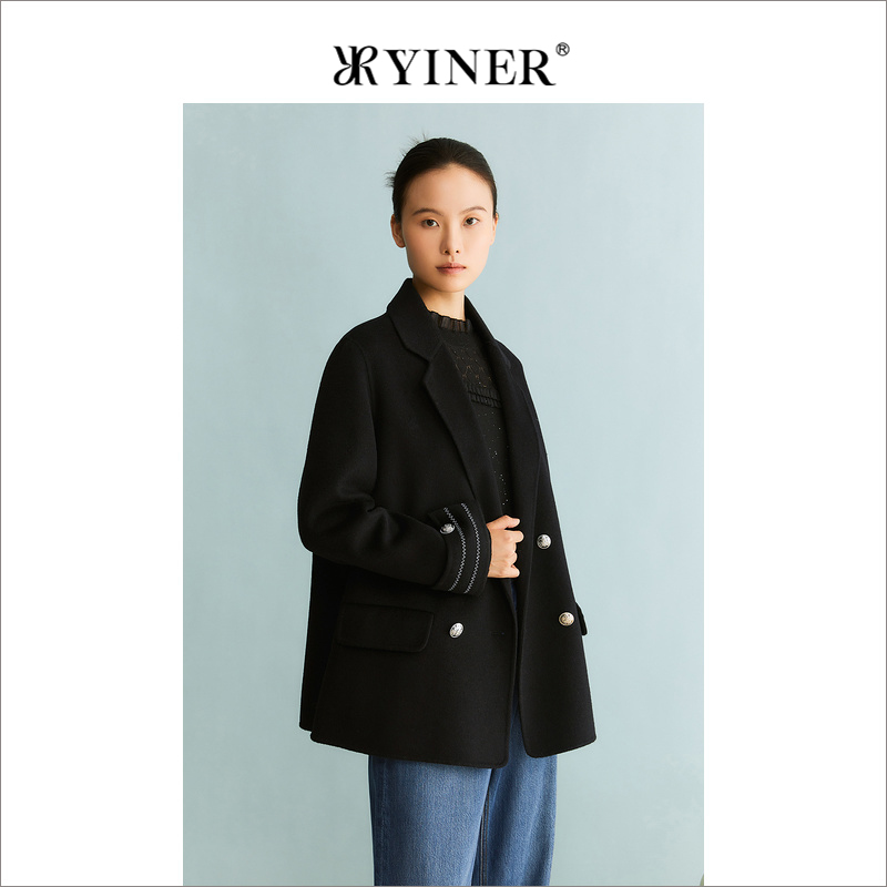 【100绵羊毛】YINER音儿专选女装冬季外套双面毛呢大衣
