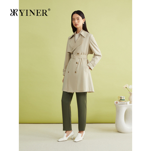 优雅风衣 廓形外套收腰法式 YINER音儿春季 假日布拉格长款