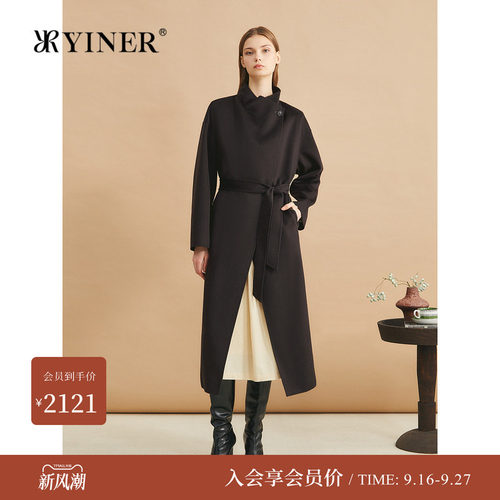 YINER音儿女冬美丽诺羊毛呢大衣