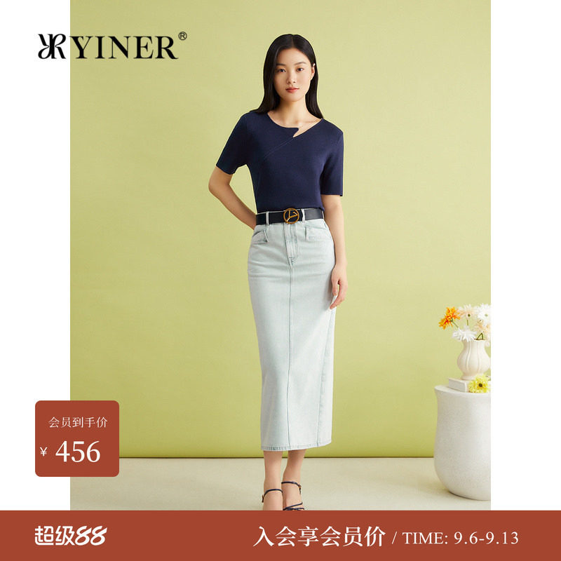 夏季桑蚕丝镂空领女针织衫图片