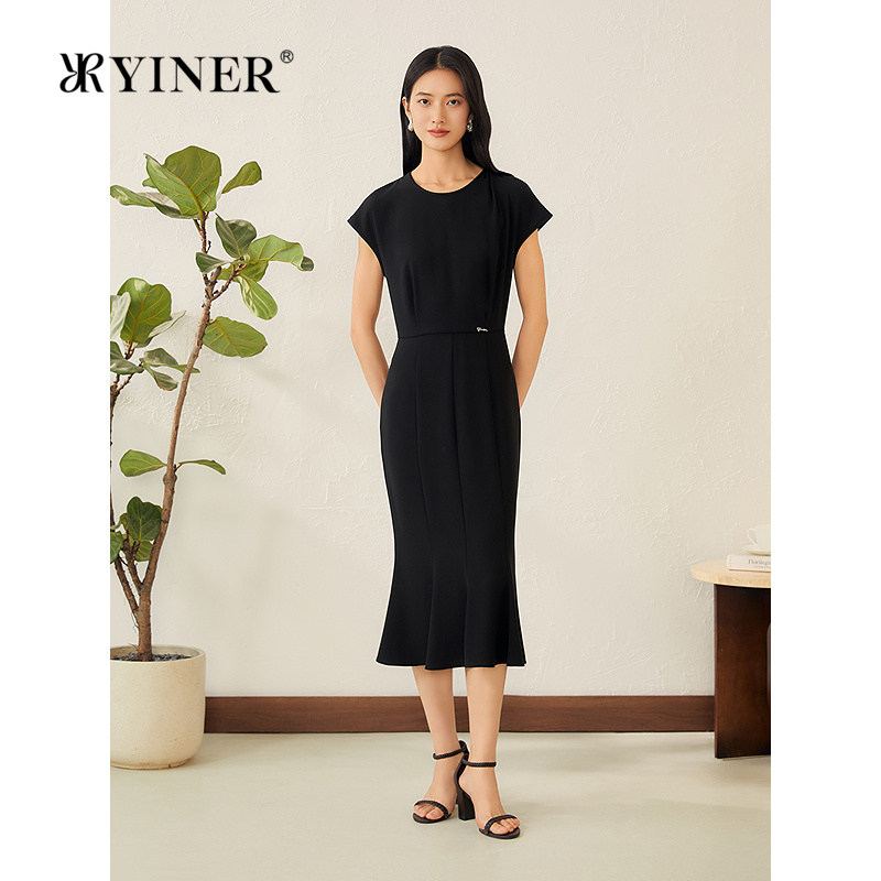 【妞妞专享】YINER音儿专选小盖袖鱼尾裙小礼裙假两件连衣裙
