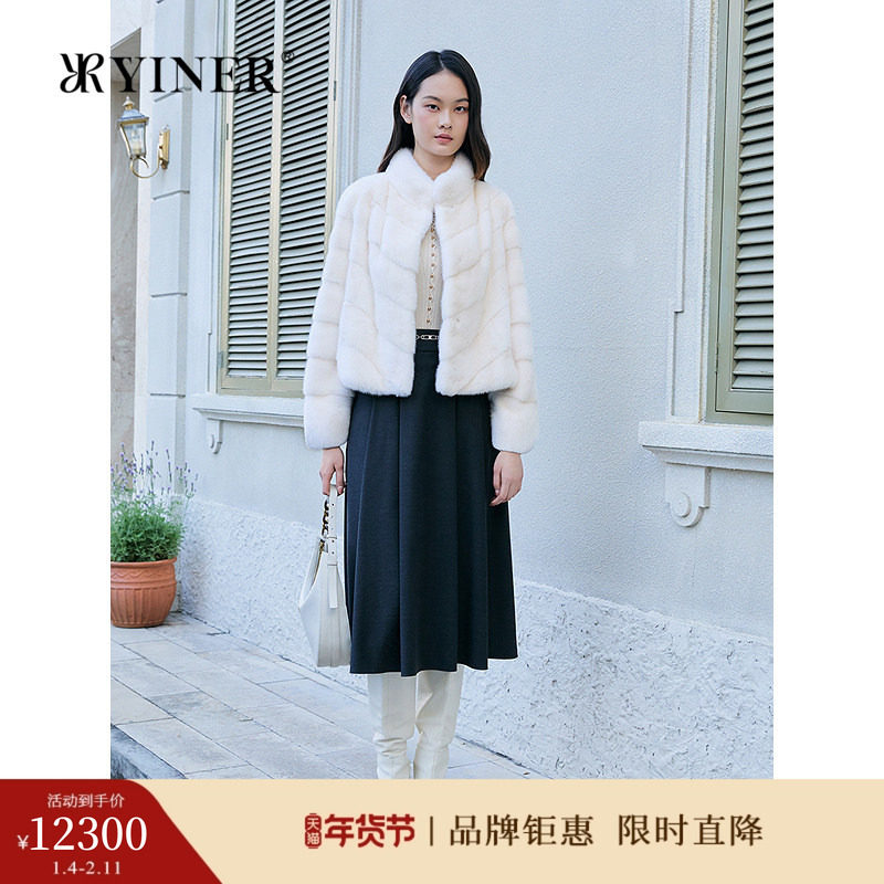 YINER音儿专选女装冬季时尚优雅奢感保暖立领水貂毛皮草外套,女装/女士精品,皮草,淘宝优惠券,粉丝福利购,淘宝优惠卷