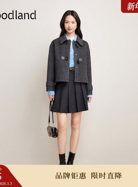 【羊驼毛】Goodland美地冬季羊毛翻领休闲短外套
