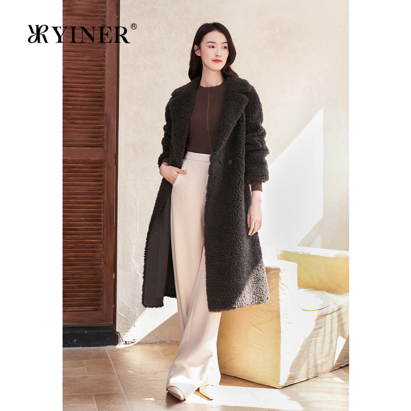 【舒心】YINER音儿专选冬季新款长款西装领环保羊毛皮草大衣外套,女装/女士精品,毛呢外套,淘宝优惠券,粉丝福利购,淘宝优惠卷