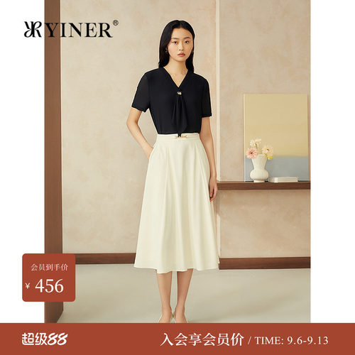 【碎花系列】YINER音儿专选夏季新款雪纺衬衫塔克领飘带上衣