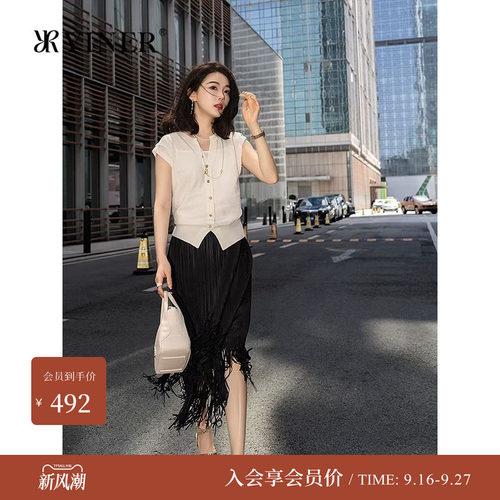 【天丝系列】YINER音儿夏季新款质感无袖毛针织衫法式上衣