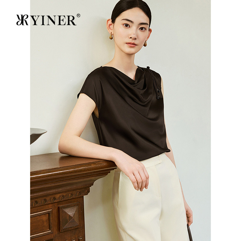 音儿夏季新中式桑蚕丝流苏衬衫女图片