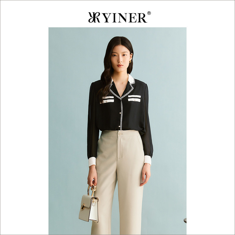【小香风】YINER音儿专选女装秋季ol风衬衫通勤上衣