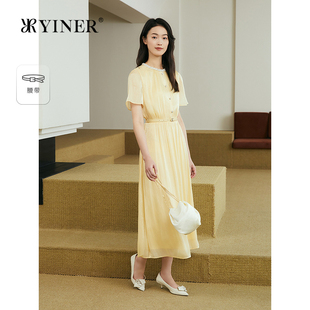 【周末花园】YINER音儿专选2025夏季新款人鱼姬鎏光纱钉珠连衣裙