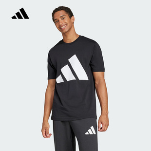 adidas阿迪达斯2025夏新款男运动休闲短袖圆领T恤透气宽松JE8945