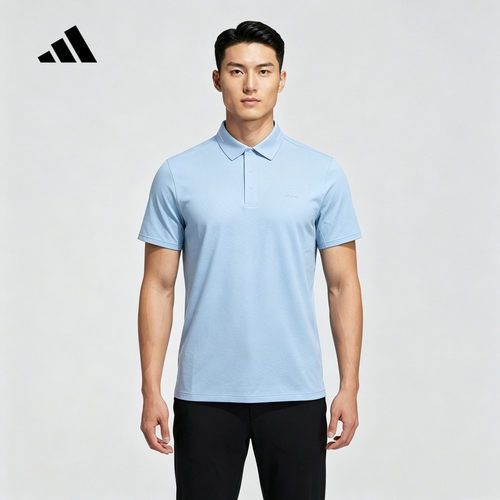 adidas阿迪达斯商务风翻领T恤2026秋男高尔夫短袖POLO衫 LF9500