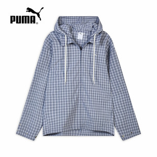 宽松经典格纹复古梭织外套男女款PUMA彪马新款春季夹克636246