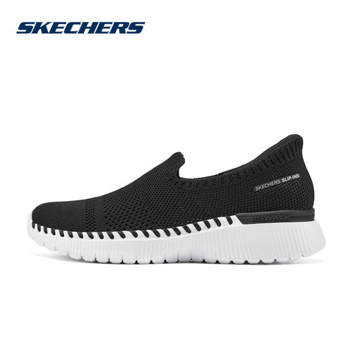 Skechers斯凯奇女鞋夏网面透气一脚蹬健步休闲鞋124743/BKW