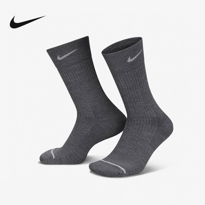 Nike耐克正品男女袜子运动徒步针织透气长筒袜子两双装DQ6394-902