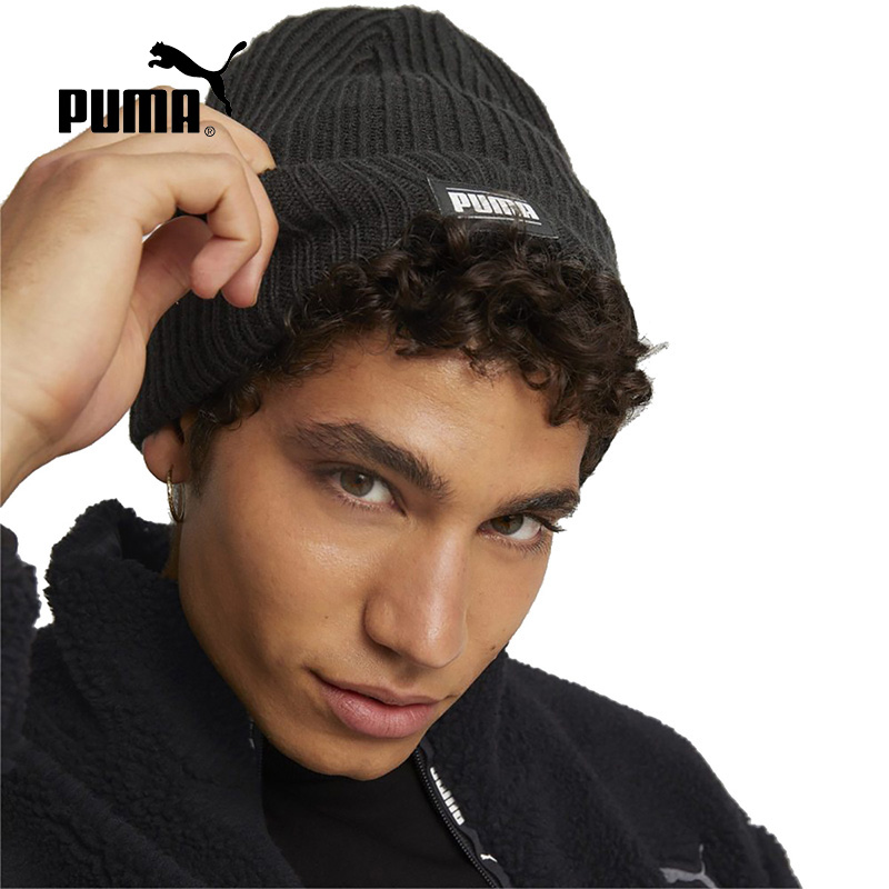 PUMA彪马帽子男女同款春季新款复古休闲保暖针织帽024038-01