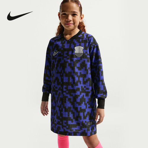 NIKE X LEGO耐克乐高联名大童运动长袖连衣裙女童球衣 IO3127-010