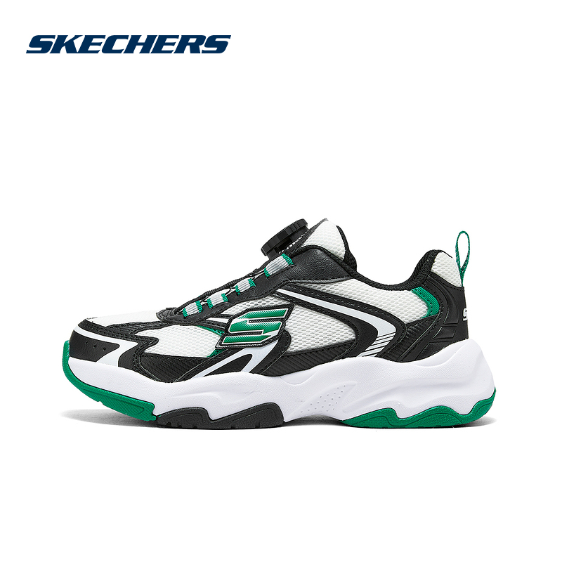 Skechers斯凯奇男童鞋轻便旋钮扣体训休闲运动鞋 405292L/BKW