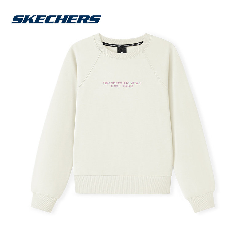 Skechers斯凯奇新款女子圆领休闲针织套头运动卫衣L325W048