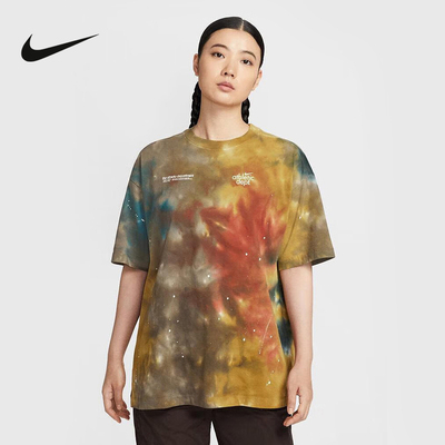 NIKE耐克女子短款修身运动T恤夏扎染印花速干透气短袖II7232-289