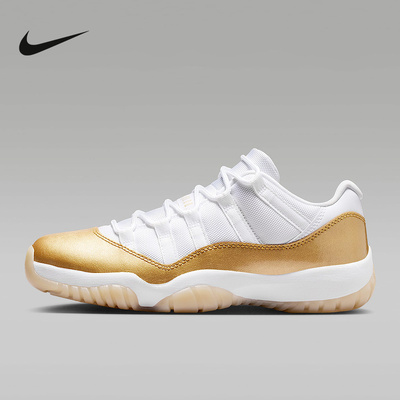 耐克女鞋 AIR JORDAN AJ11 白黄低帮运动鞋复古篮球鞋 AH7860-102