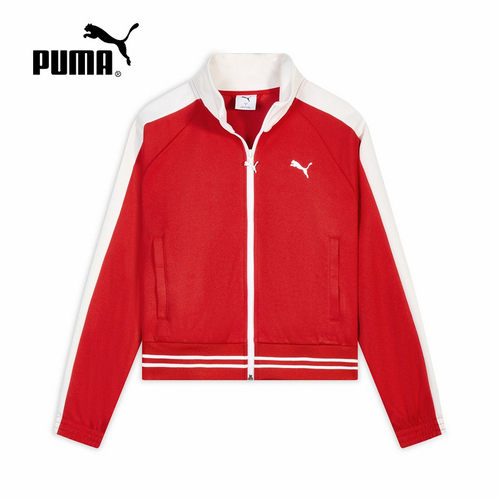PUMA彪马春季红色经典T7运动休闲短款夹克针织女款外套638392-11