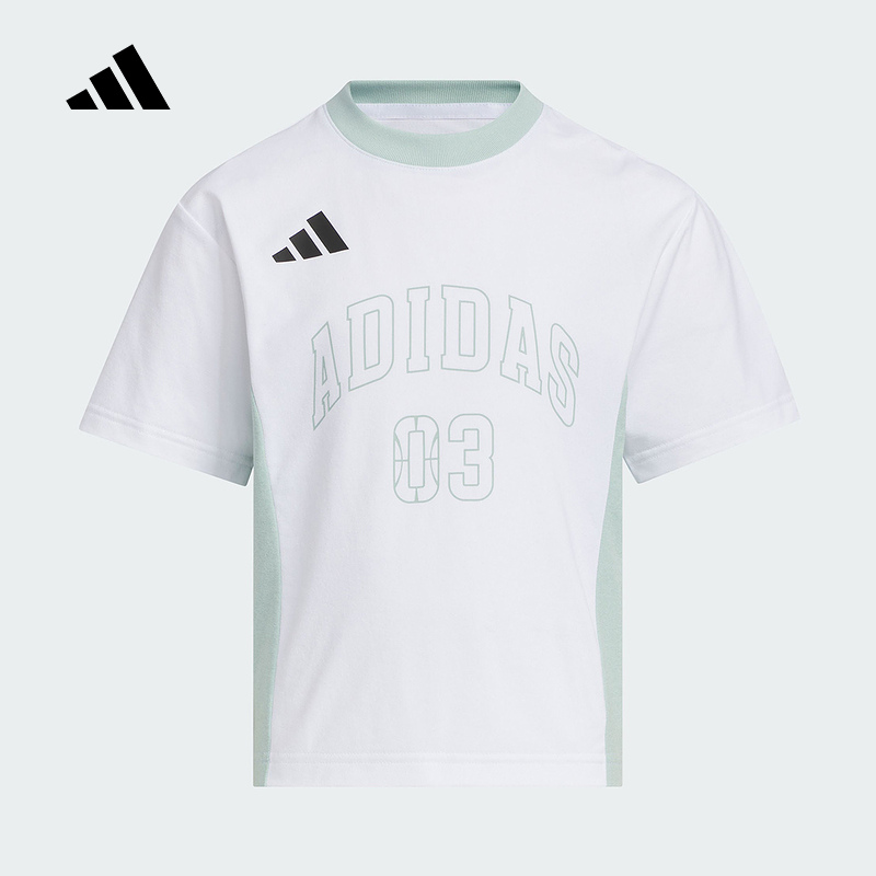 adidas阿迪达斯速干凉爽T恤2025夏男小童学院风短袖上衣 KC1543