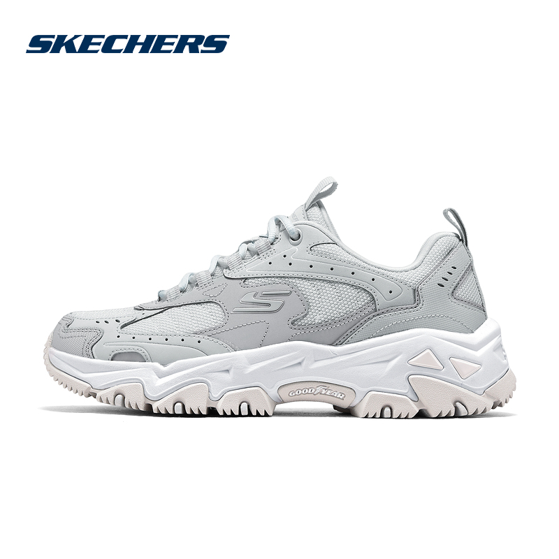 Skechers斯凯奇女鞋厚底增高云岚鞋户外运动徒步老爹鞋180108/GRY