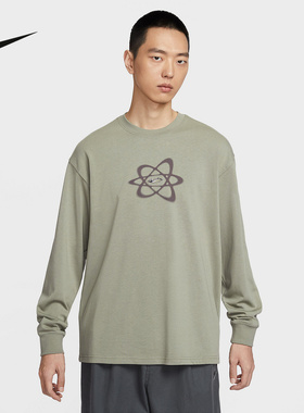 NIKE耐克男子宽松厚实长袖T恤25冬新款圆领卫衣套头衫HV0149-320