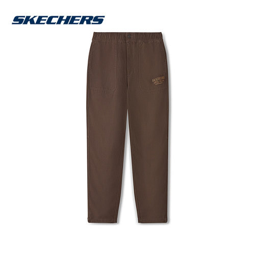 Skechers斯凯奇秋冬女宽松梭织长裤简约百搭运动裤 L126W002/05U5