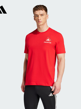 adidas阿迪达斯PREDATOR足球半袖2025夏男球鞋印花短袖T恤 JD8218