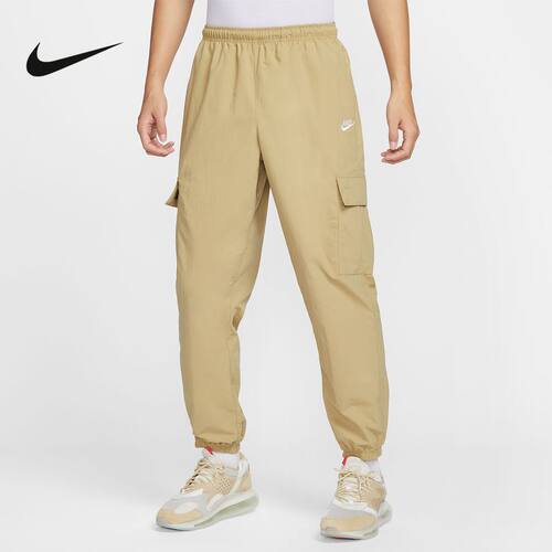 Nike耐克男裤25夏新款卡其梭织宽松工装裤收口运动长裤HJ1991-297