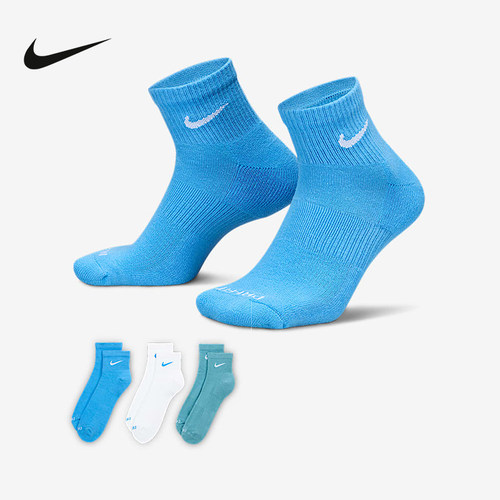 Nike耐克男袜女袜25夏新款休闲训练中筒运动袜子3双装SX6890-937