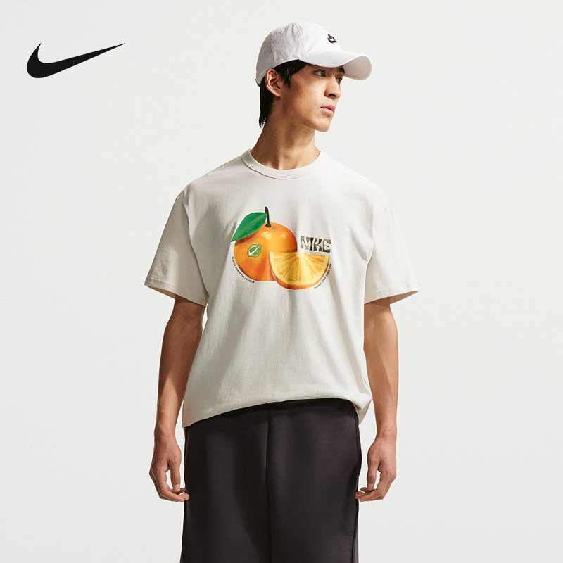 NIKE耐男运动T恤夏季水果图案印花圆领短袖针织衫上衣IH1352-030