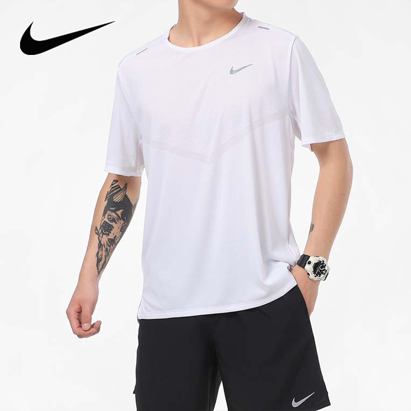 NIKE耐克短袖男装2023夏季新款运动服圆领休闲白色T恤CZ9185-100