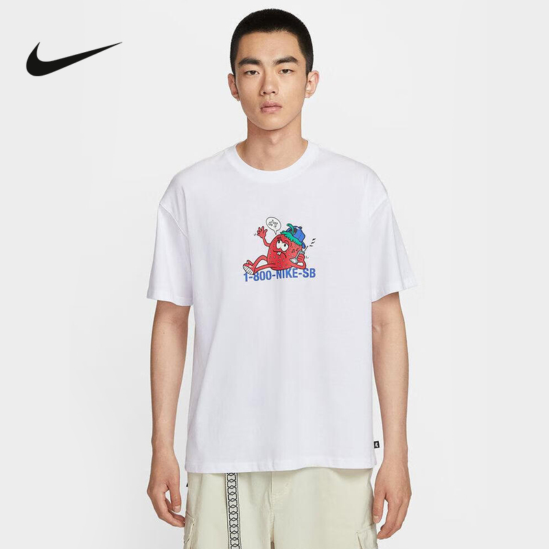 Nike耐克SB短袖男夏新款图案印花宽松透气半袖运动T恤HV1303-100