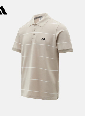 adidas阿迪达斯条纹半袖T恤2026夏男商务风短袖翻领POLO衫 KS0421