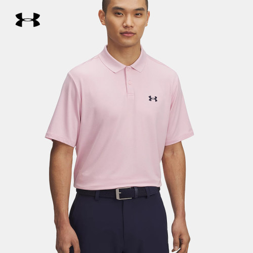 安德玛2025夏季新品时尚舒适商务高尔夫男子短袖POLO 1377374-647
