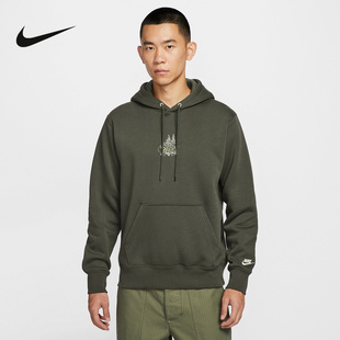 Nike耐克男子加绒卫衣25冬新款印花连帽保暖运动套头衫HV1217-355