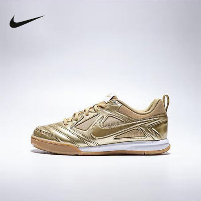 NIKE耐克女鞋复古薄底鞋冬新款GATO金色大童运动鞋板鞋II7084-700