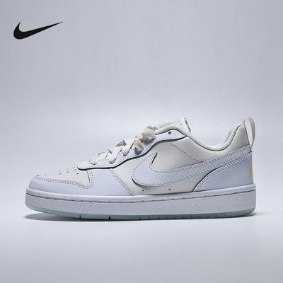 NIKE耐克女鞋浅蓝白水晶底COURT BOROUGH大童休闲板鞋IH4519-001