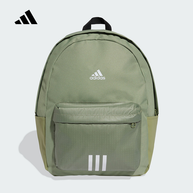 adidas阿迪达斯BACKPACK简约书包2025冬三条纹中性双肩背包KC9894