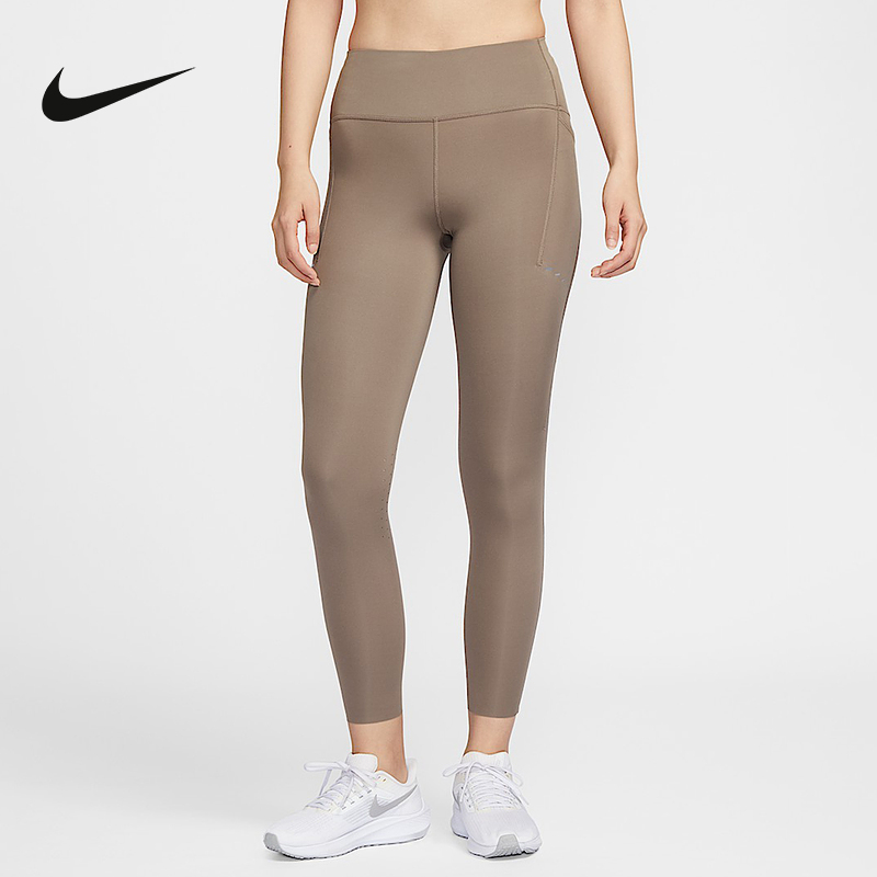 Nike耐克2025春SWIFT女速干高腰口袋跑步九分紧身裤季 HJ2253-233