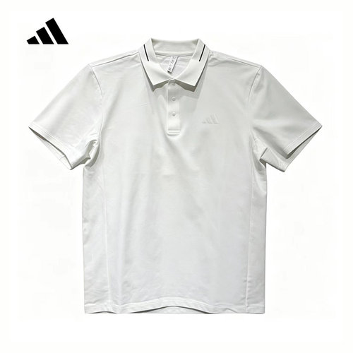 adidas阿迪达斯商务风纽扣POLO衫2026秋男高尔夫短袖T恤 LF9499