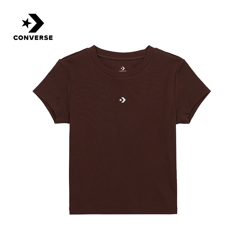 Converse匡威25夏季女子运动短袖简约舒适透气圆领T恤 WCH663-001