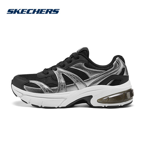 Skechers斯凯奇月影鞋女鞋25夏新款老爹鞋厚底休闲鞋 177357/BLK