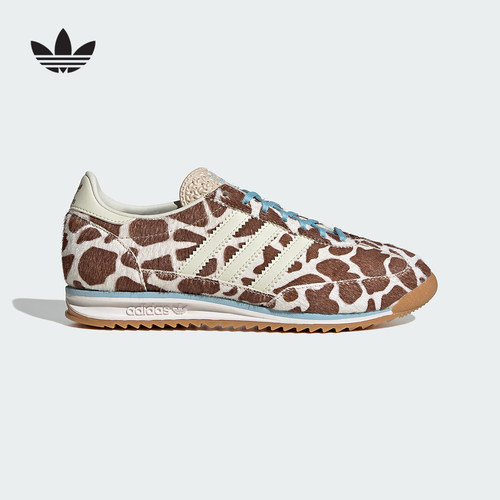 adidas阿迪达斯三叶草动物纹薄底鞋2026春女SL72 OG德训鞋 KH8967