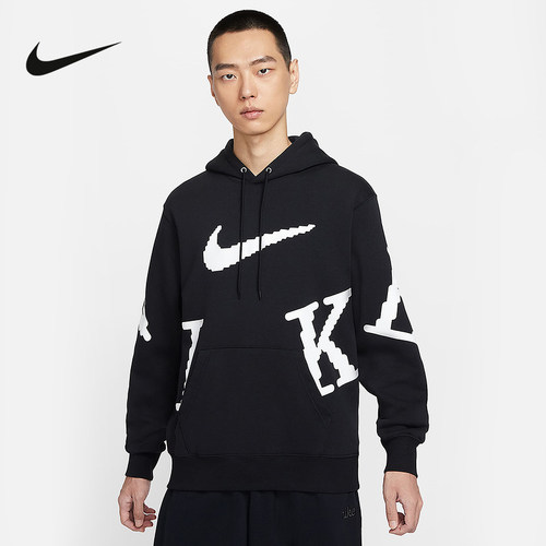 Nike耐克男子加绒套头衫25冬新款宽松休闲图案连帽卫衣IH4259-010